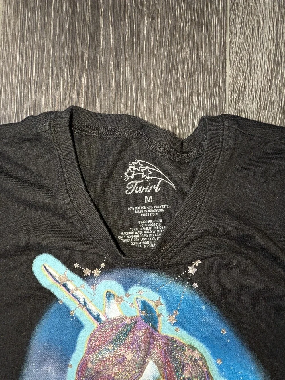 Kids Black Unicorn Graphic Tee - 'I'm One of a Kind'
